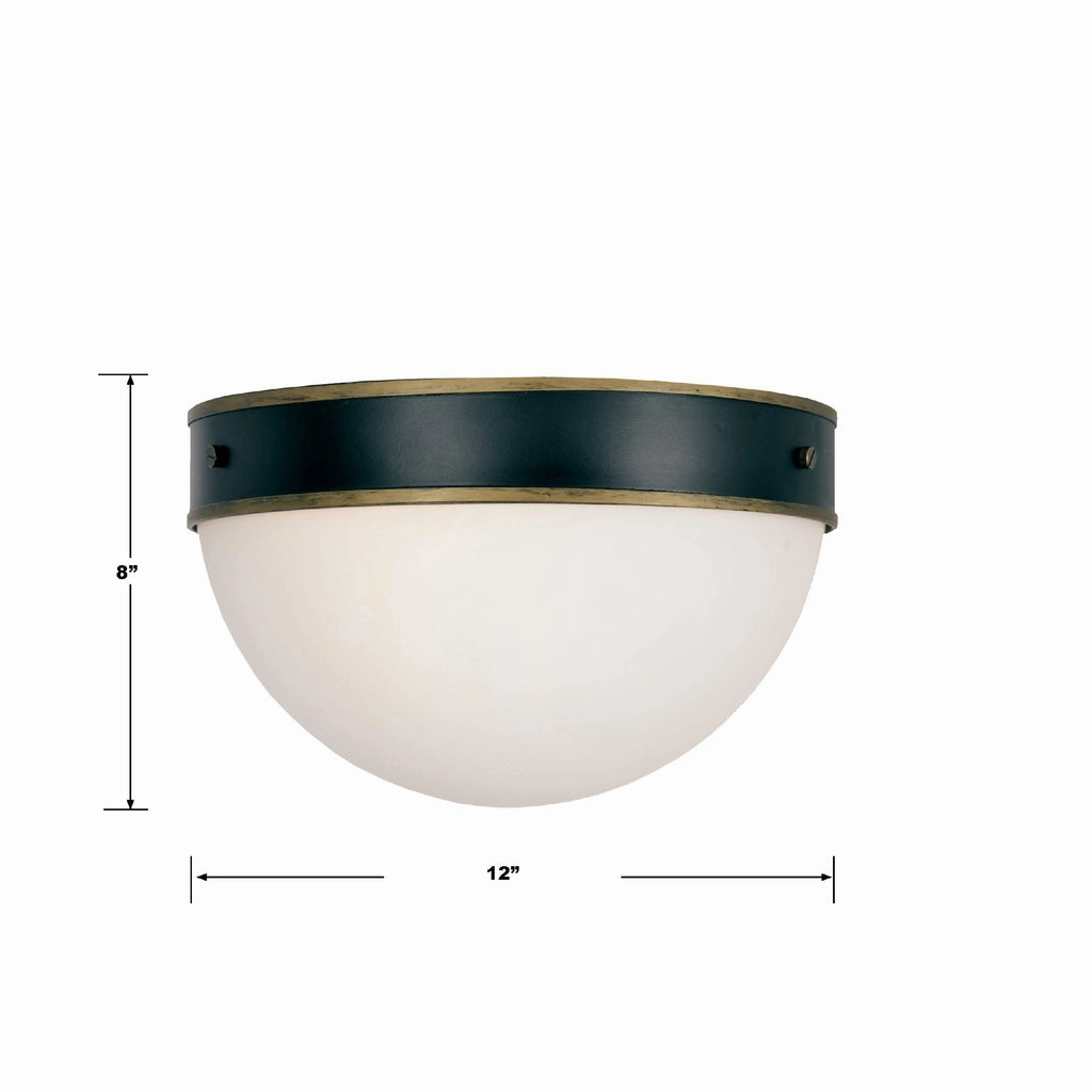 Capsule Two Light Outdoor Flush Mount Matte Black   Textured Gold Exterior Ceiling Lights markdown