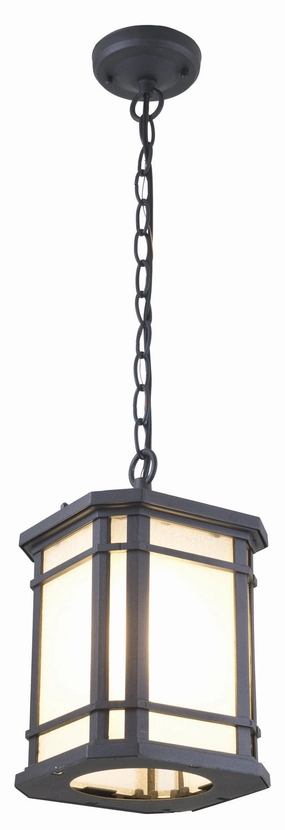 Cardiff Outdoor One Light Outdoor Pendant Black w/Sandblasted Seedy Glass Outdoor Hanging Lights Lighting bundle deal
