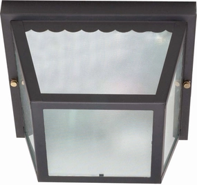 Carport Two Light Flush Mount Black Outdoor Ceiling Mount Lighting hot sale