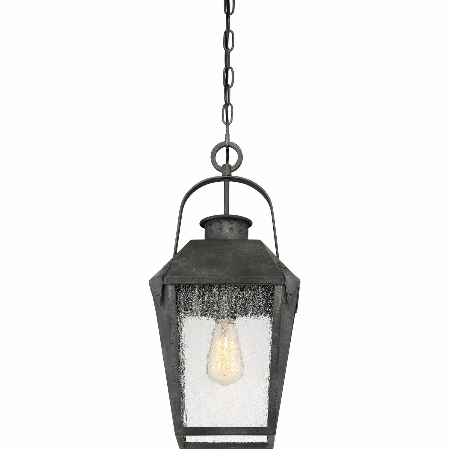 Carriage One Light Outdoor Hanging Lantern Mottled Black Garden Hanging Lights promo