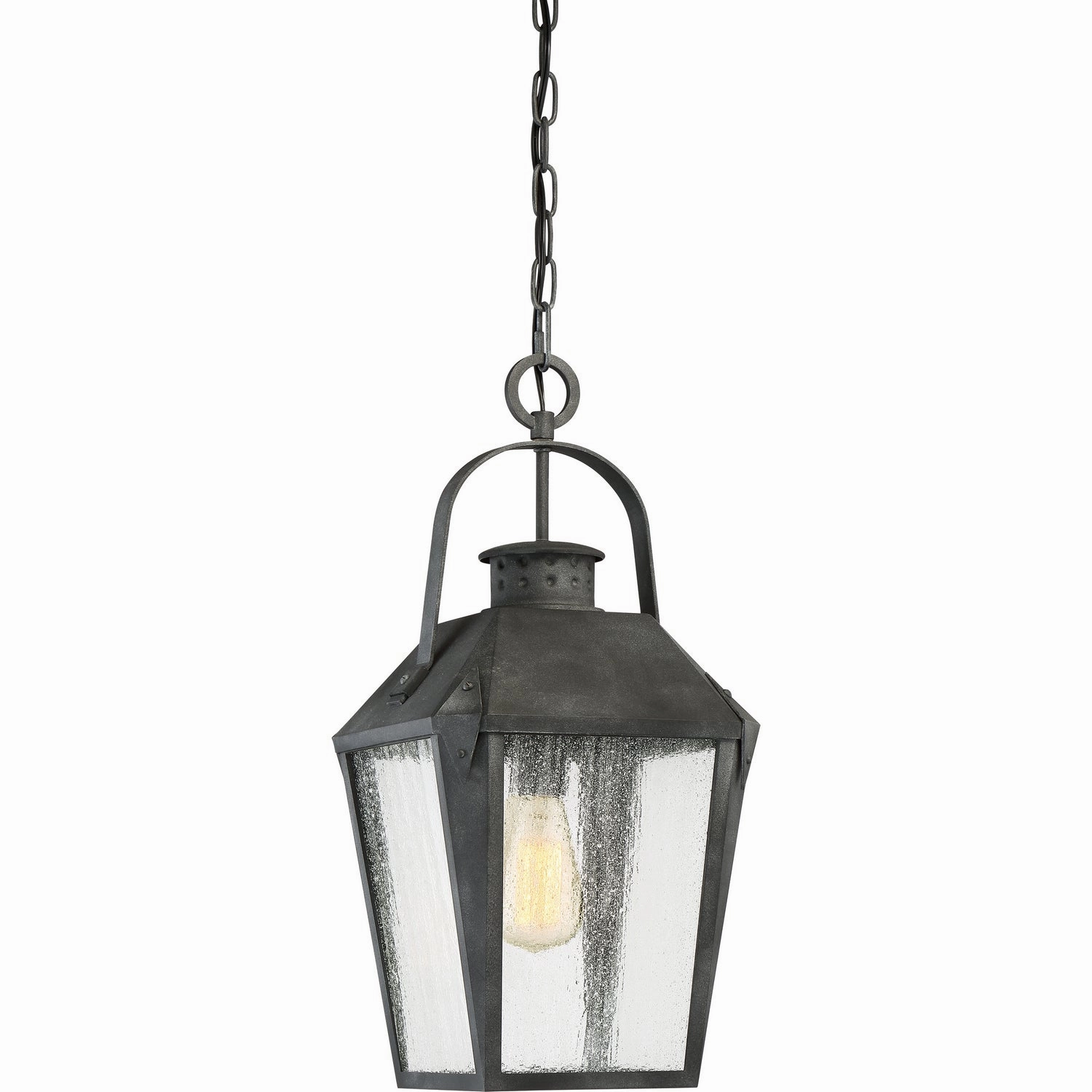 Carriage One Light Outdoor Hanging Lantern Mottled Black Outdoor Hanging Lights Lighting premium