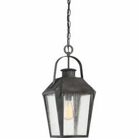 Carriage One Light Outdoor Hanging Lantern Mottled Black Outdoor Hanging Lights Lighting premium