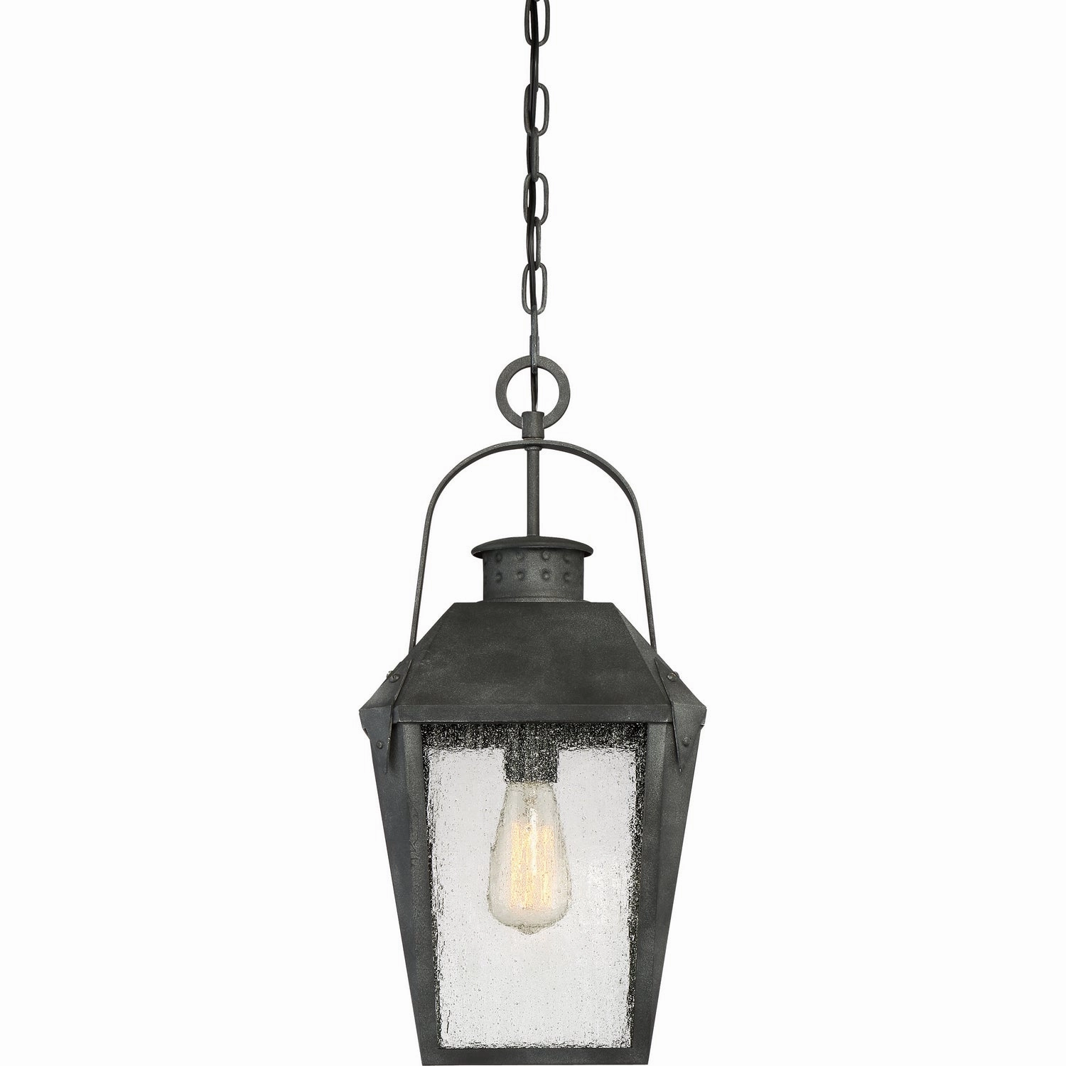 Carriage One Light Outdoor Hanging Lantern Mottled Black Garden Hanging Lights promo
