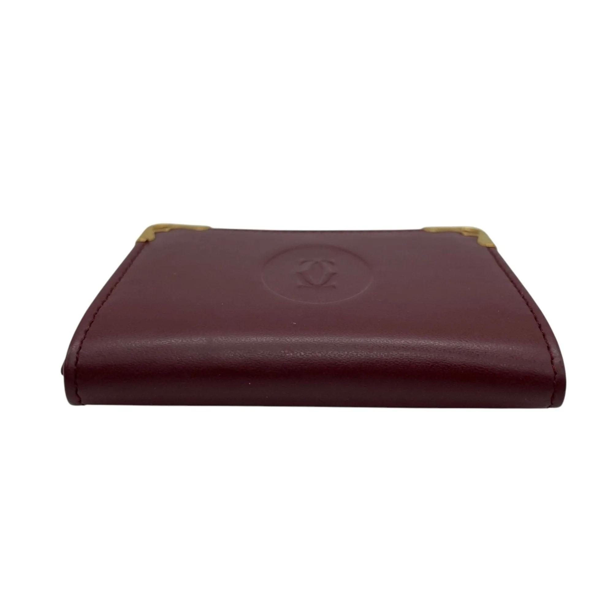 Cartier Wine Leather Coin Purse/Coin Case (Pre-Owned)
