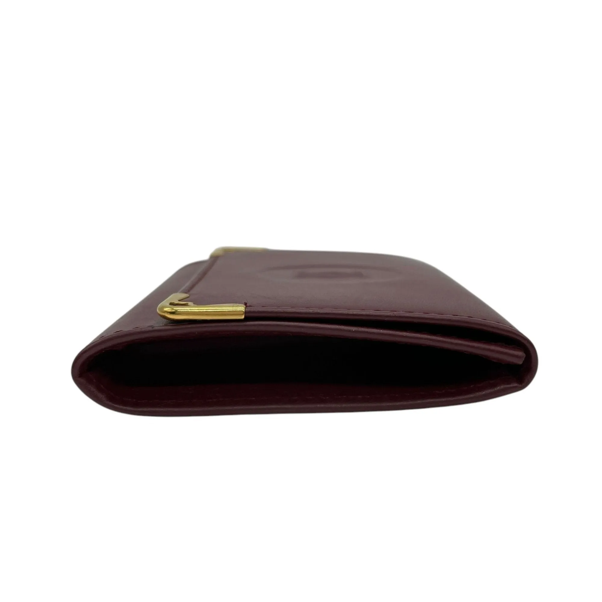 Cartier Wine Leather Coin Purse/Coin Case (Pre-Owned)