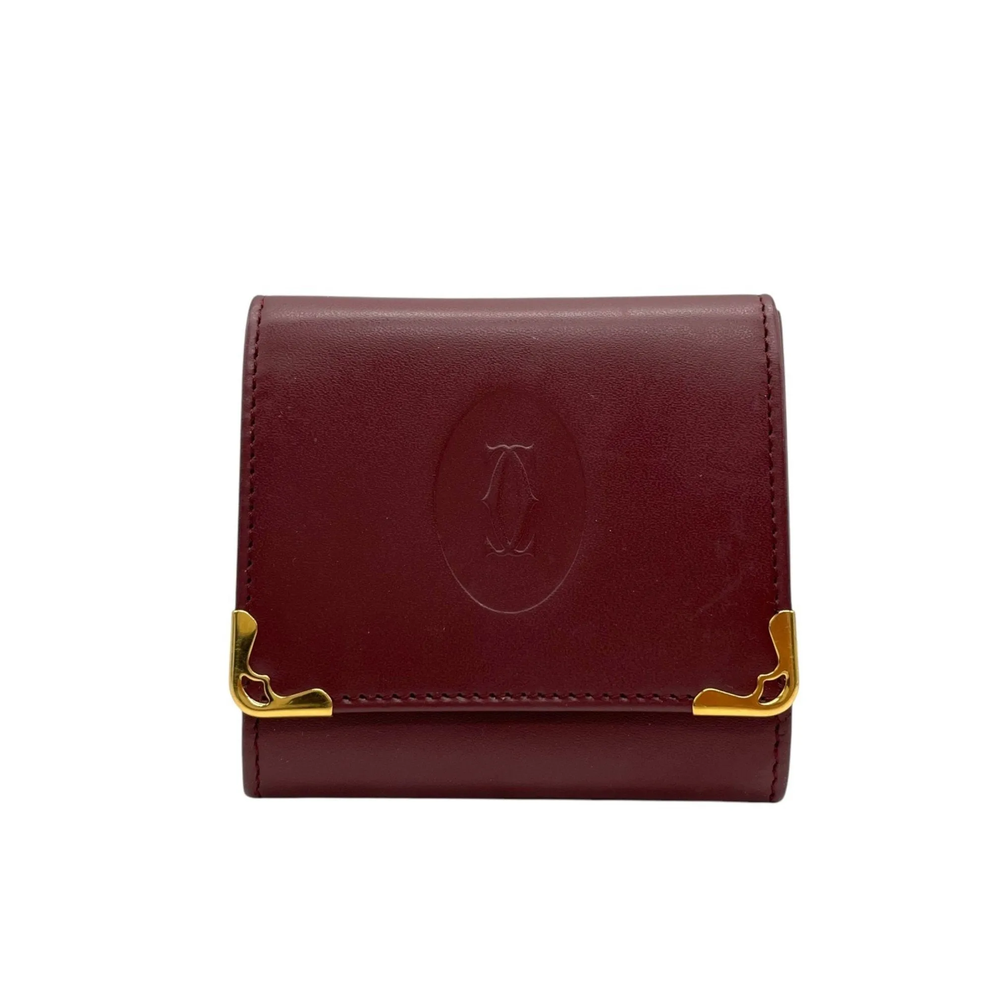 Cartier Wine Leather Coin Purse/Coin Case (Pre-Owned)