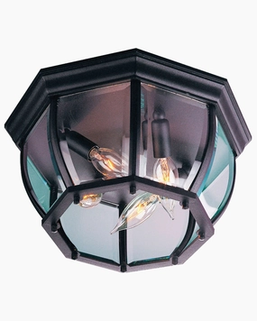 Cast Four Light Outdoor Flushmount Textured Black Outdoor Ceiling Mount Lighting flash sale