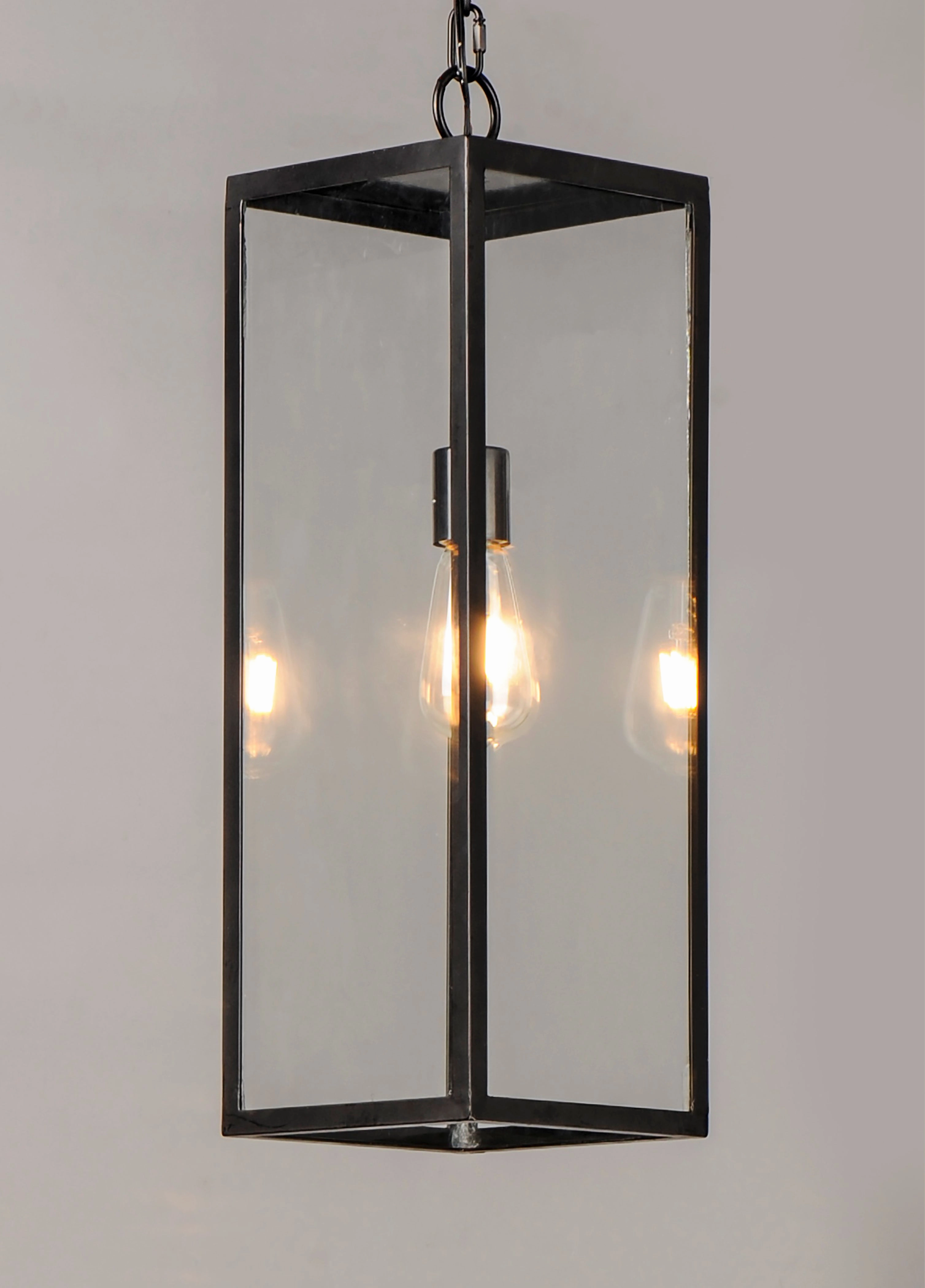 Catalina One Light Outdoor Hanging Lantern Dark Bronze Modern Outdoor Hanging Lights