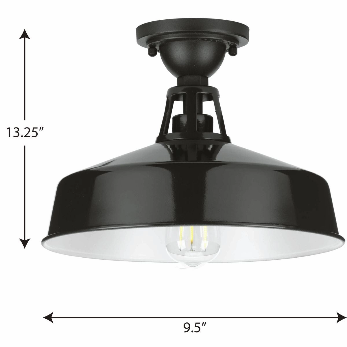 Cedar Springs One Light Semi Flush Mount Black Flush Outdoor Ceiling Mount Lights