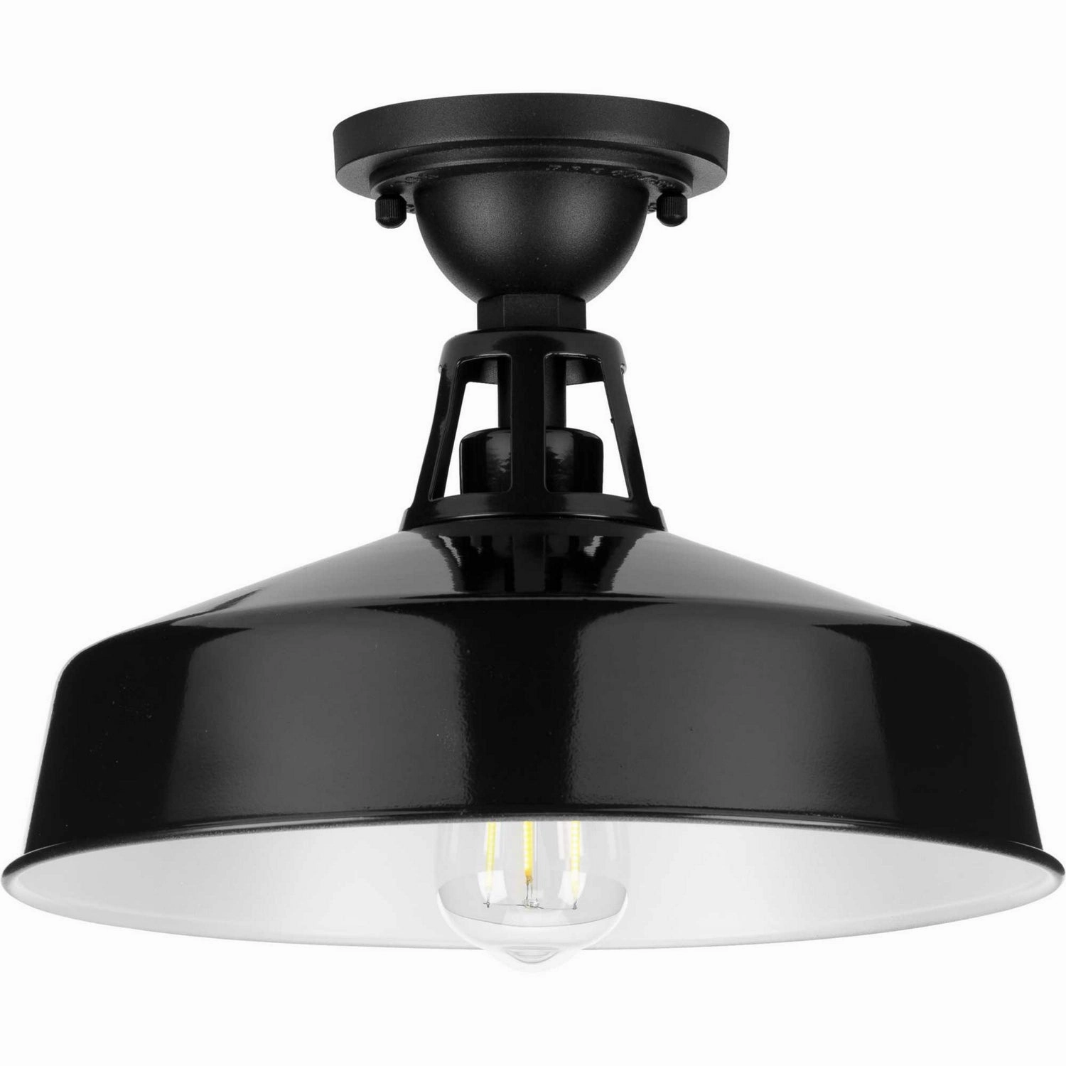 Cedar Springs One Light Semi Flush Mount Black Flush Outdoor Ceiling Mount Lights