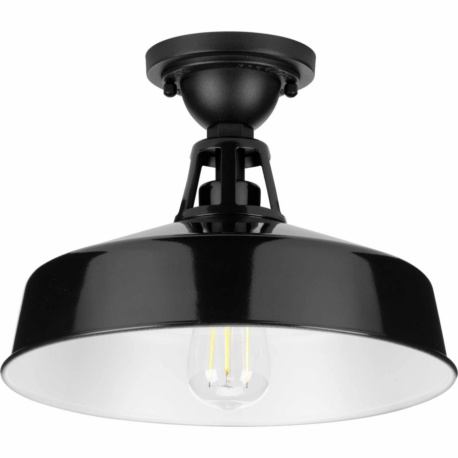 Cedar Springs One Light Semi Flush Mount Black Flush Outdoor Ceiling Mount Lights