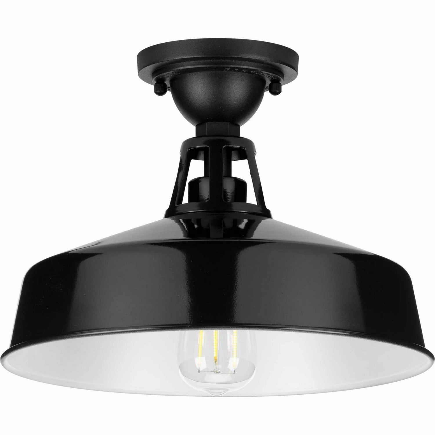 Cedar Springs One Light Semi Flush Mount Black Outdoor Ceiling Mount Lighting clearance