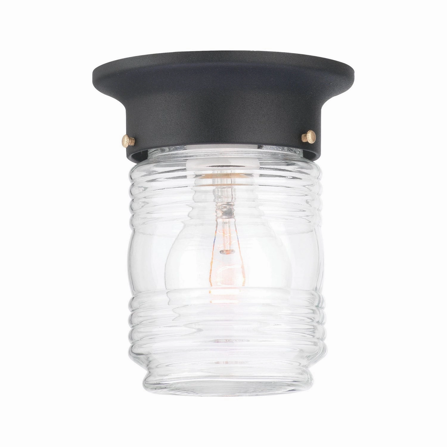 Ceiling Essentials One Light Flush Mount Black Outdoor Ceiling Mount Lighting clearance