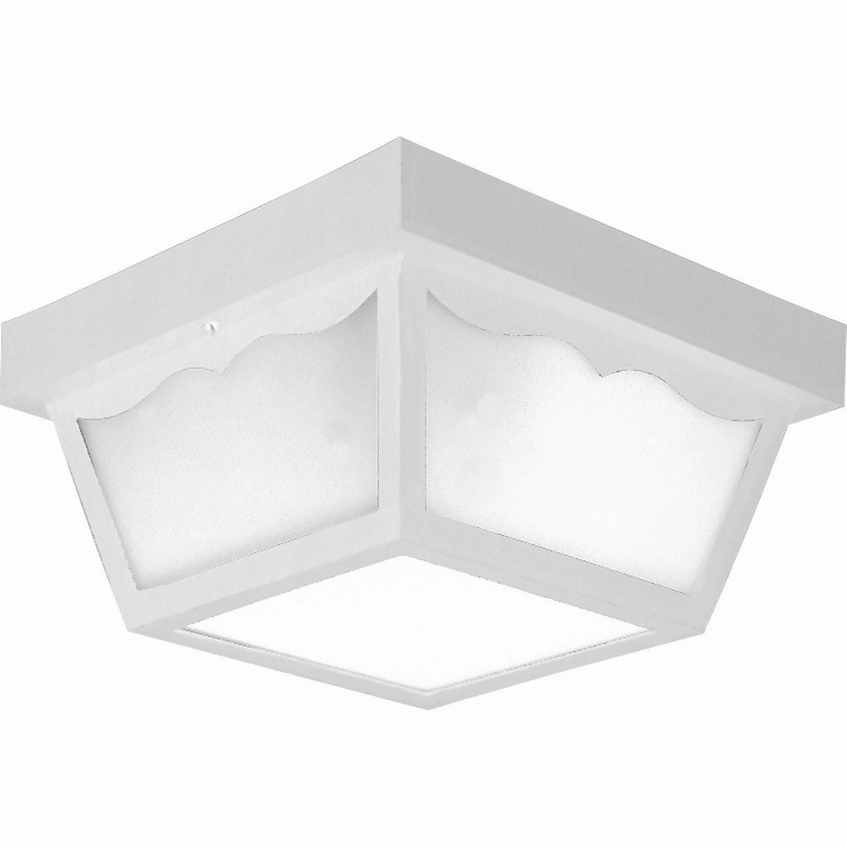 Ceiling Mount - Polycarbonate Two Light Outdoor Flush Mount White Flush Outdoor Ceiling Mount Lights