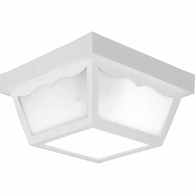Ceiling Mount - Polycarbonate Two Light Outdoor Flush Mount White Outdoor Ceiling Mount Lighting clearance