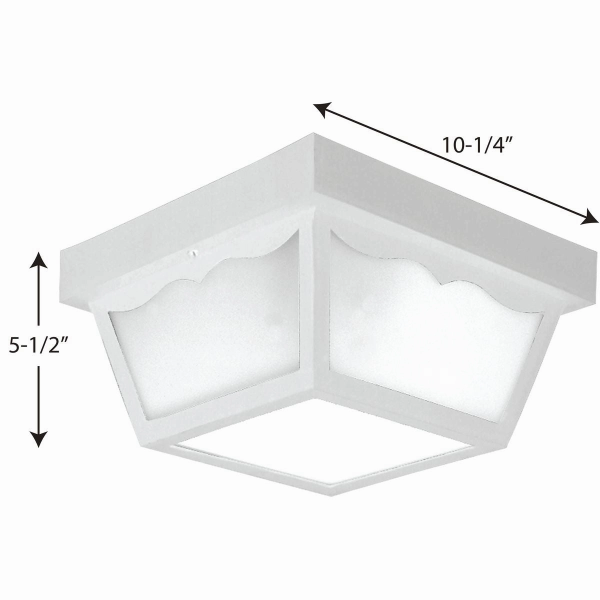 Ceiling Mount - Polycarbonate Two Light Outdoor Flush Mount White Flush Outdoor Ceiling Mount Lights