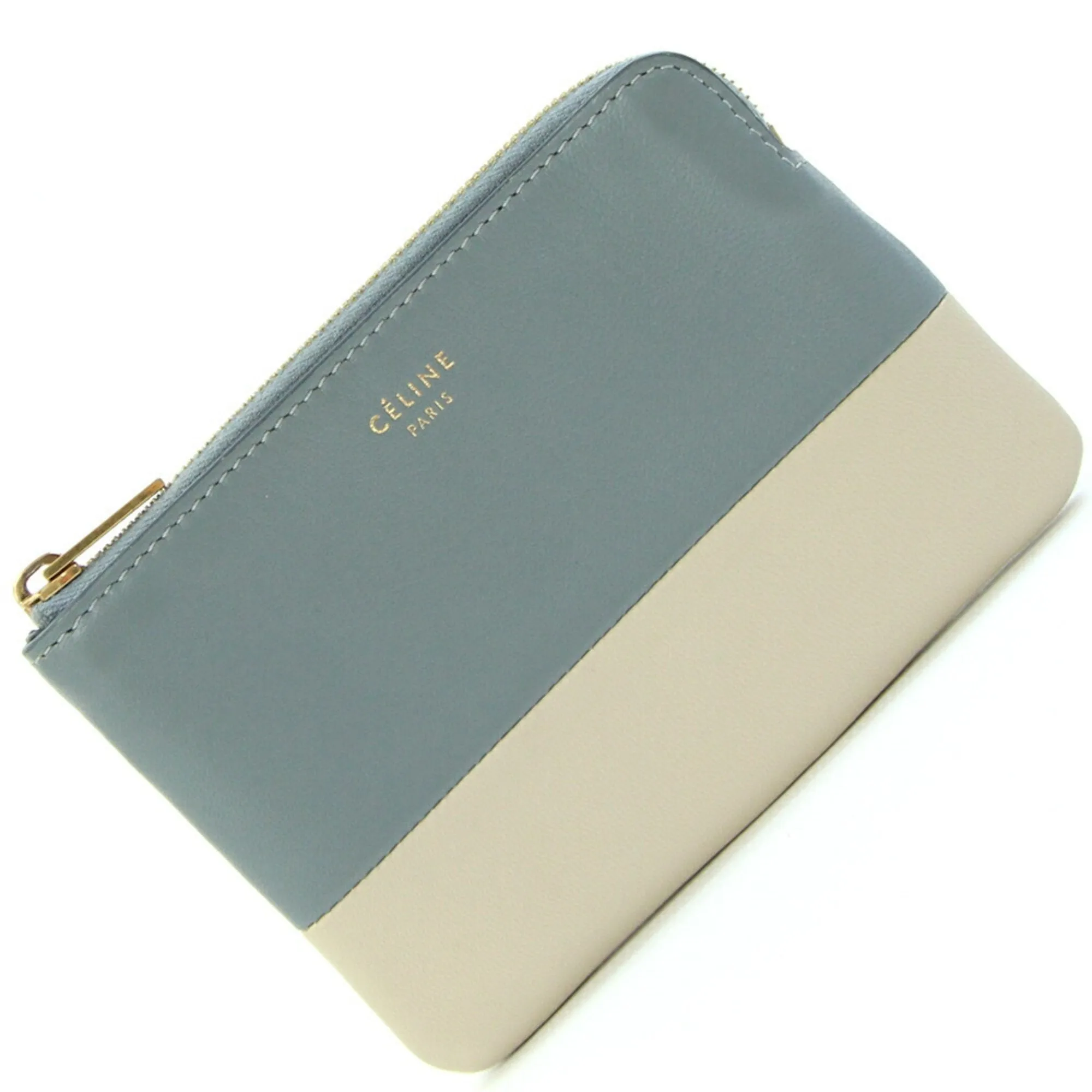 Celine blue Leather Coin Purse/Coin Case (Pre-Owned)