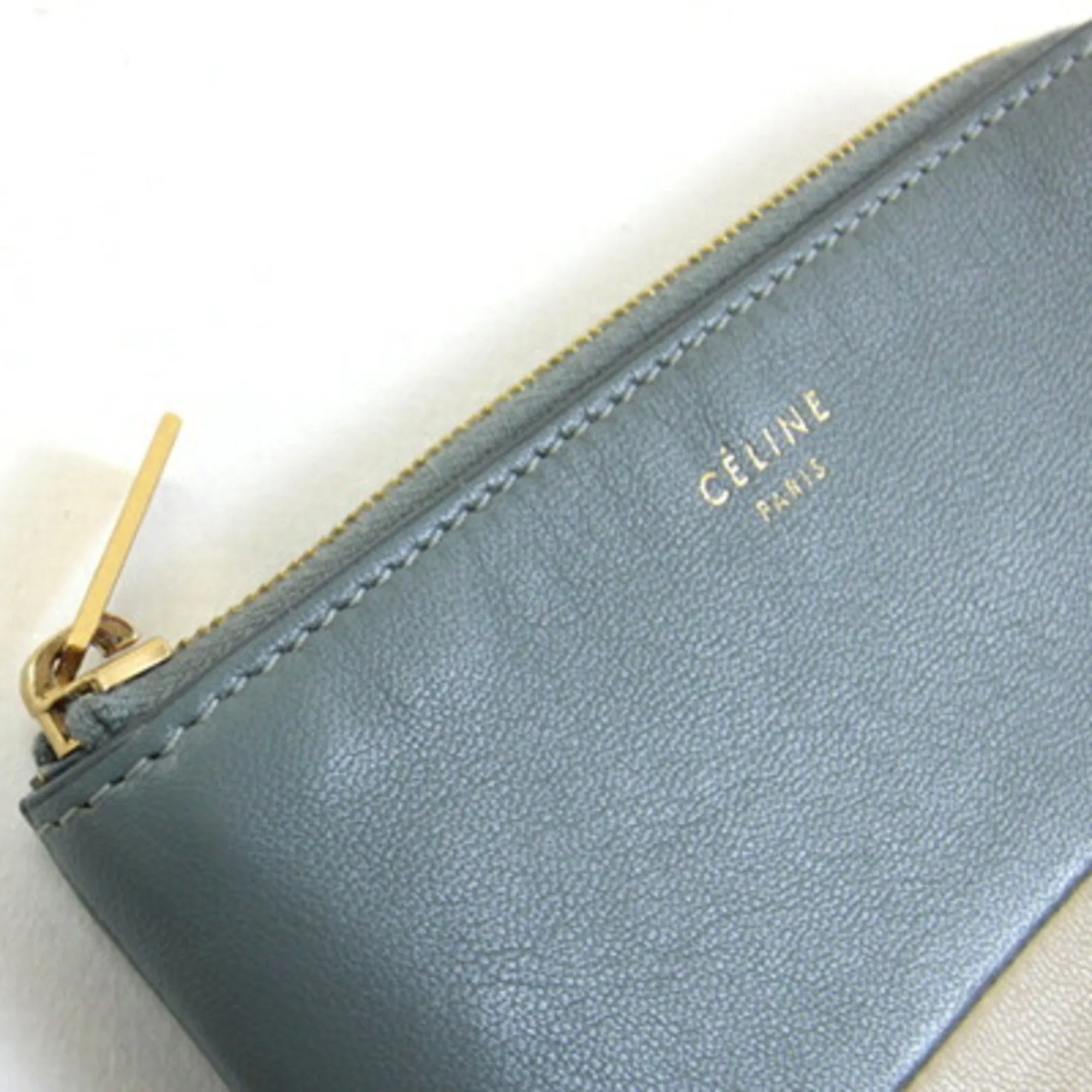 Celine blue Leather Coin Purse/Coin Case (Pre-Owned)