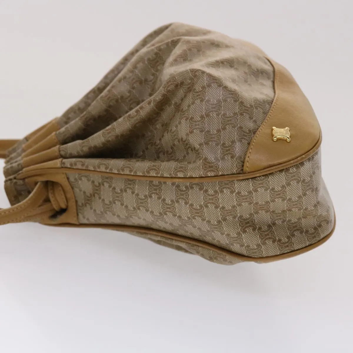 Celine Macadam Canvas Shoulder Bag PVC Leather Brown  47999