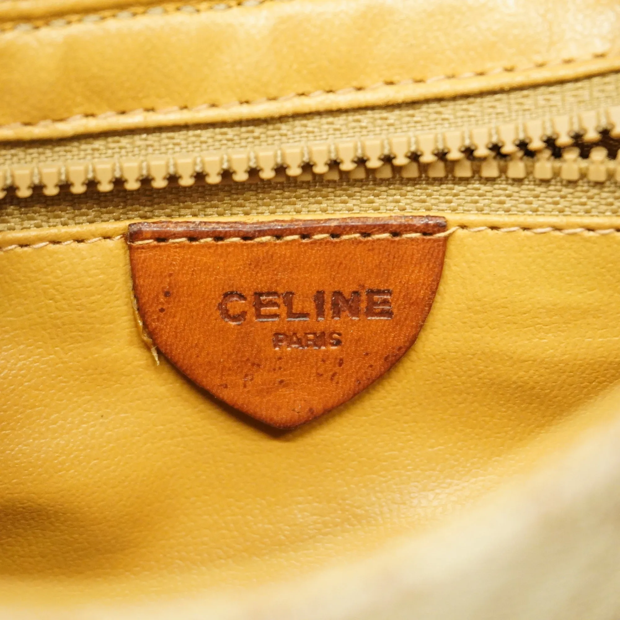 Celine  Macadam Shoulder Bag Women's PVC Beige