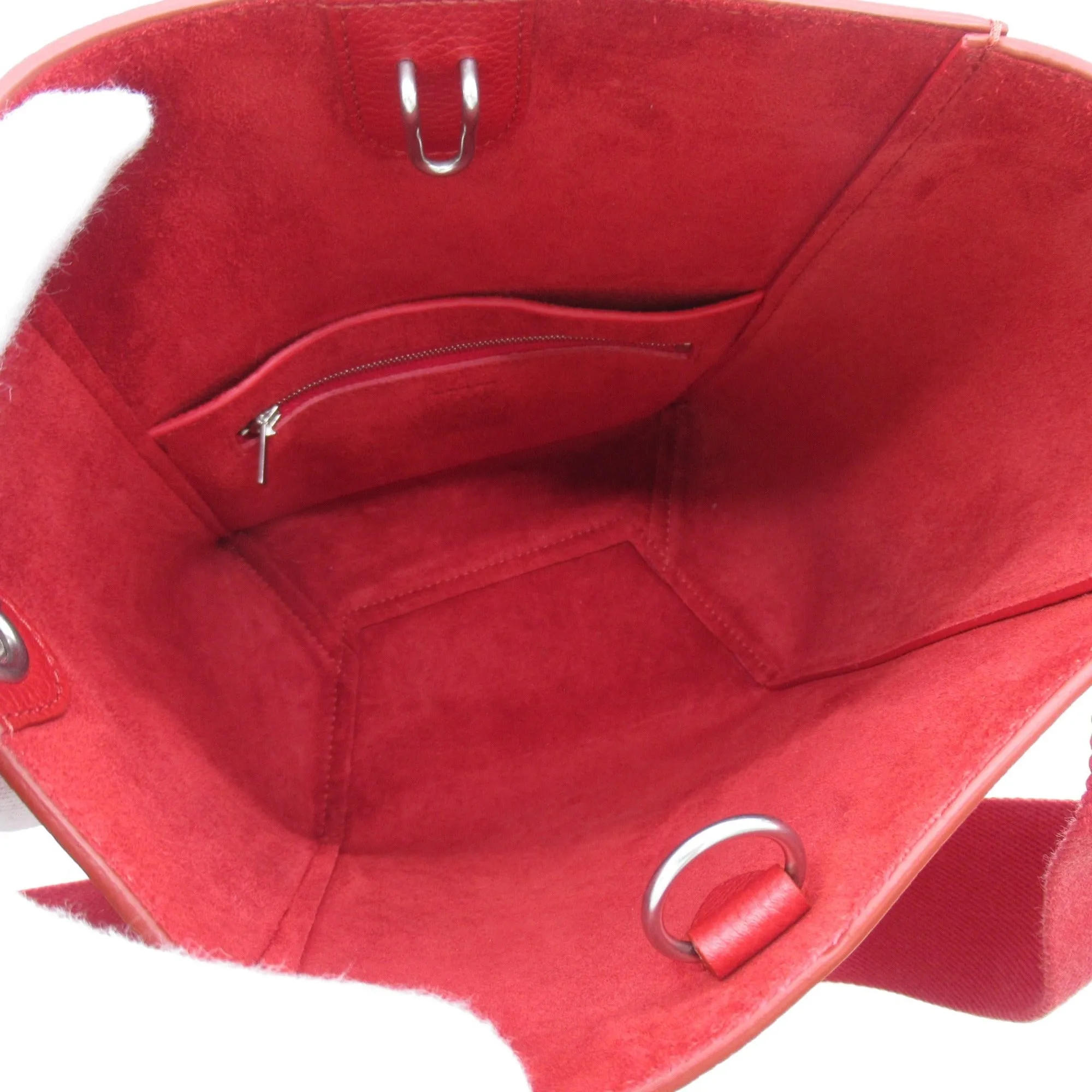 Celine Sangle Bucket Shoulder Bag Red leather