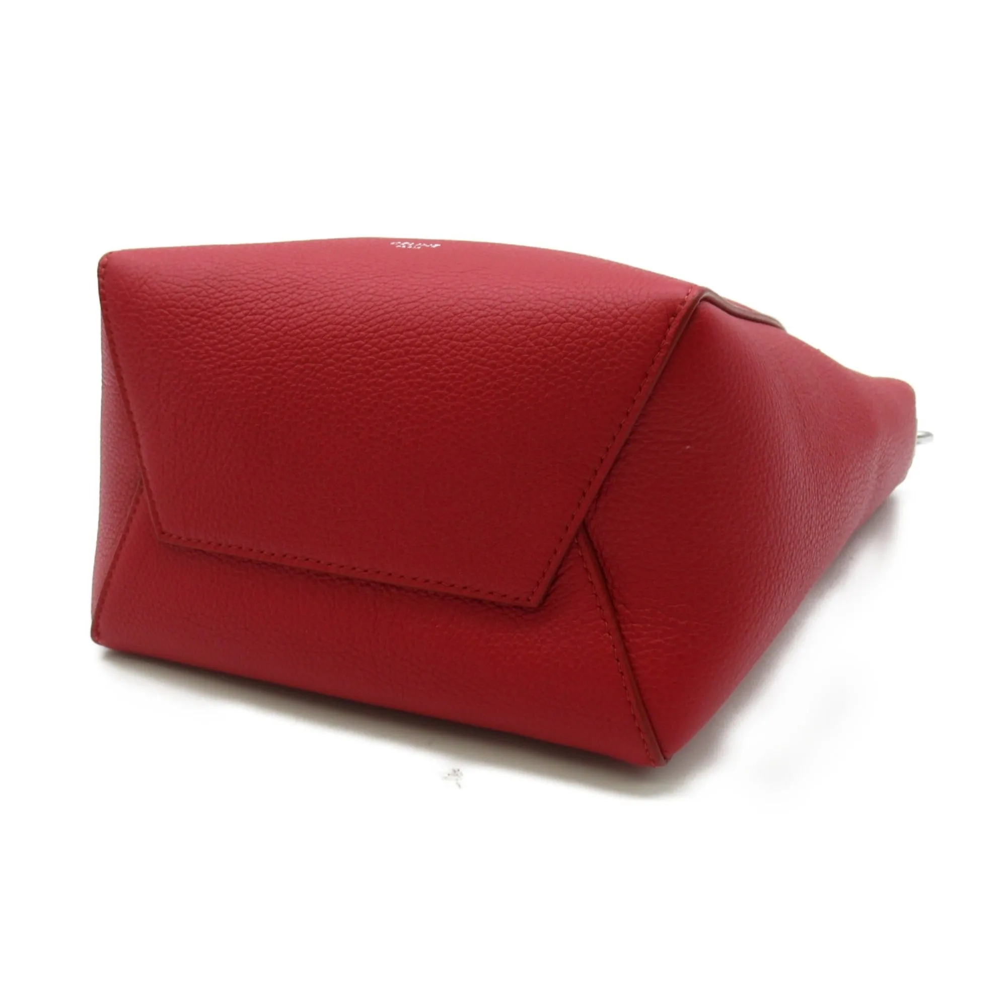 Celine Sangle Bucket Shoulder Bag Red leather