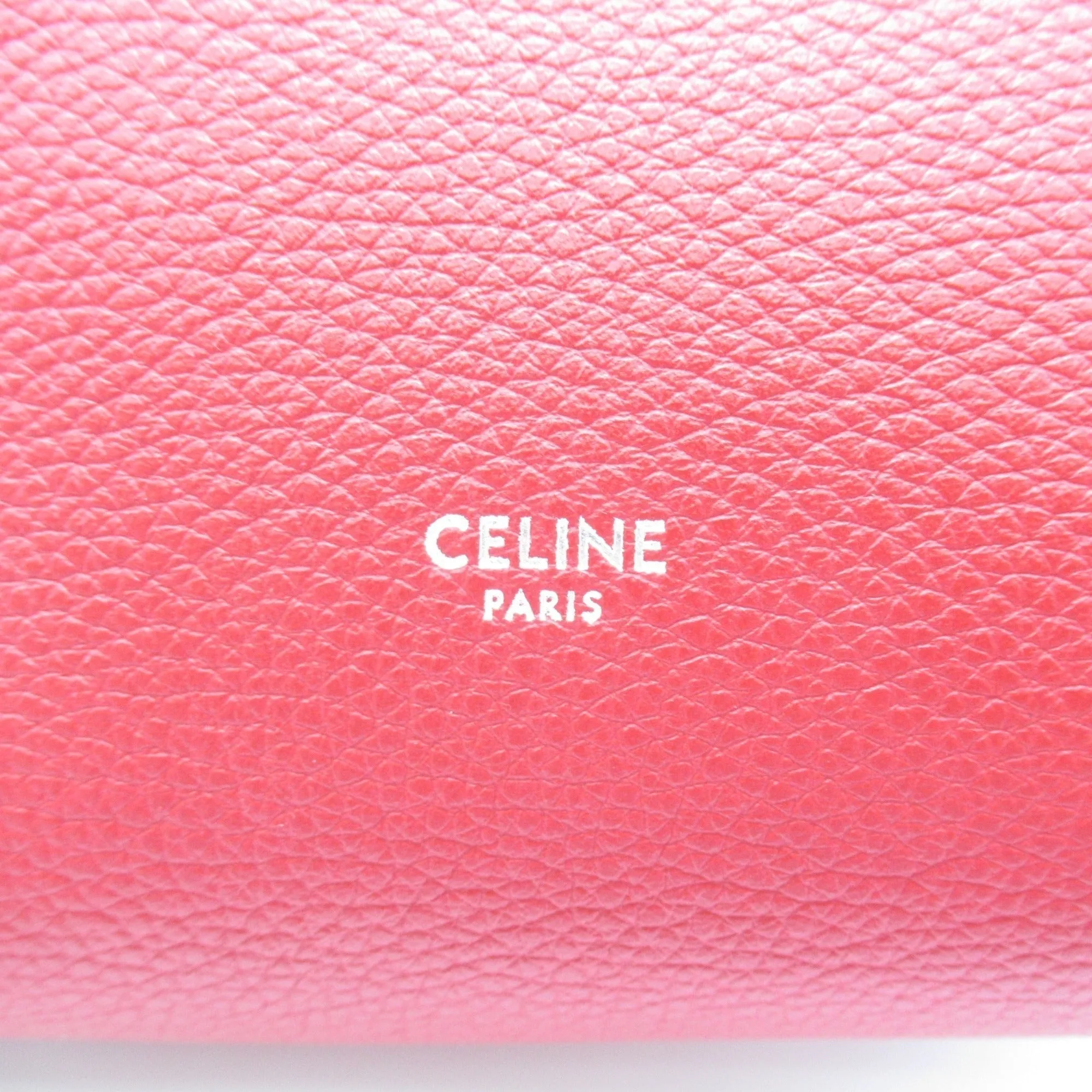 Celine Sangle Bucket Shoulder Bag Red leather