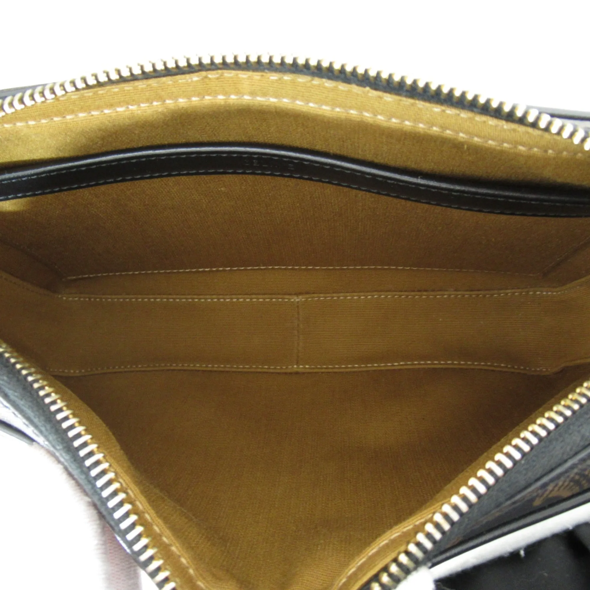 Celine Shoulder Bag Brown Dark brown PVC coated canvas