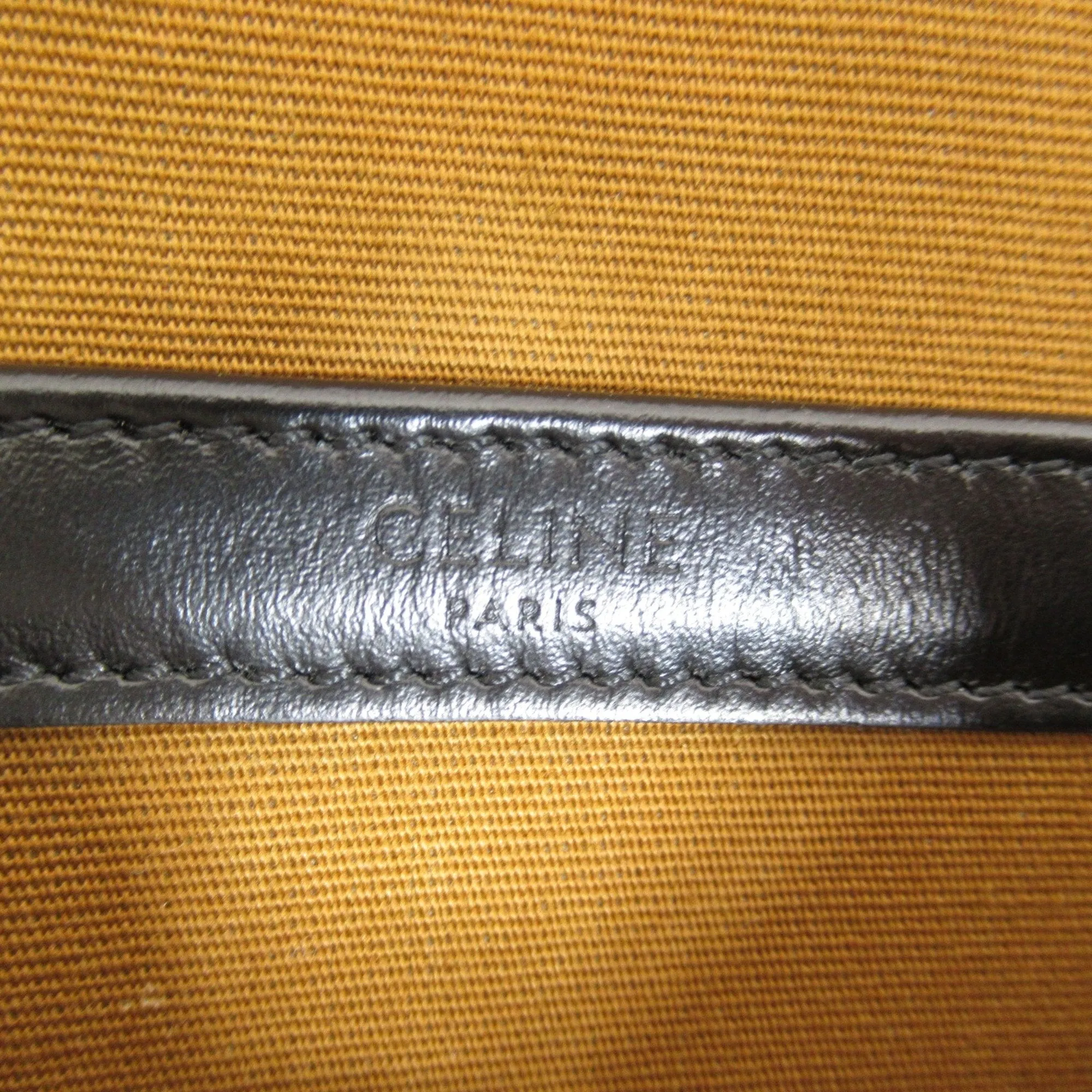 Celine Shoulder Bag Brown Dark brown PVC coated canvas