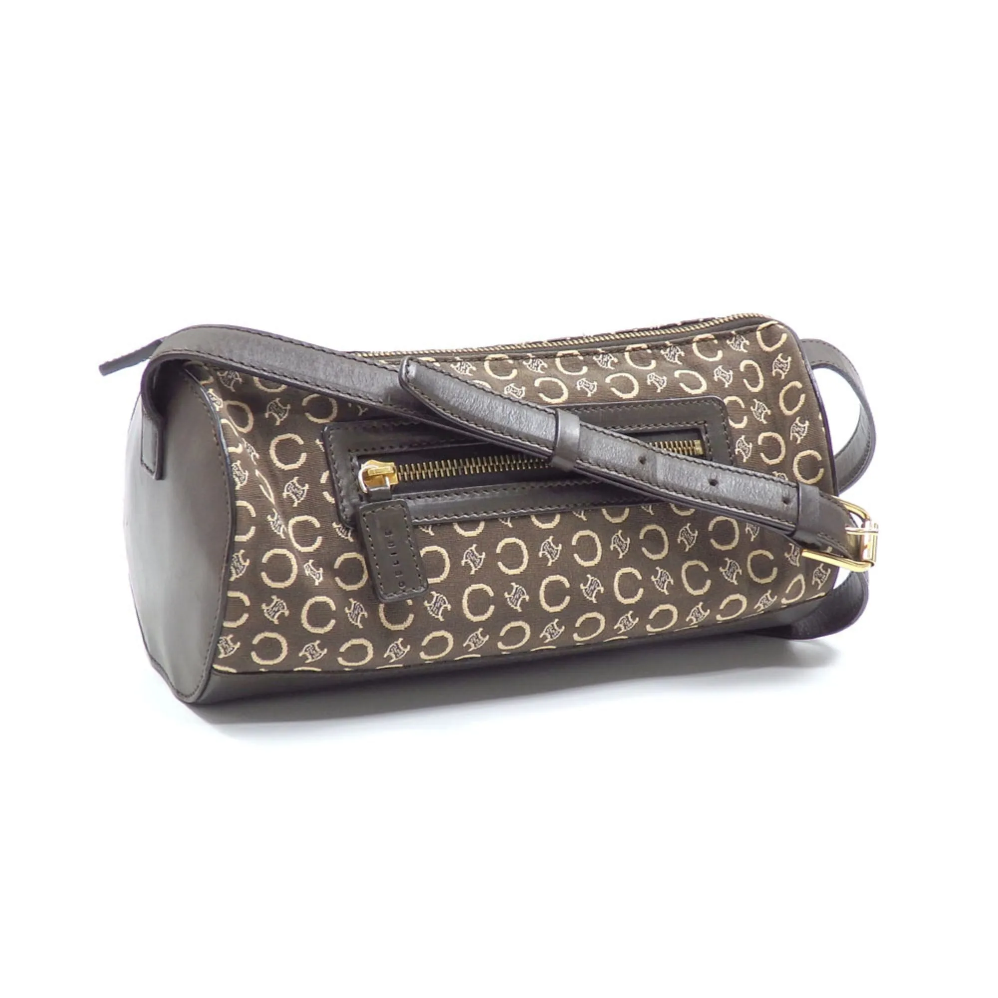 Celine Shoulder Bag C Macadam Women's Brown Canvas Leather