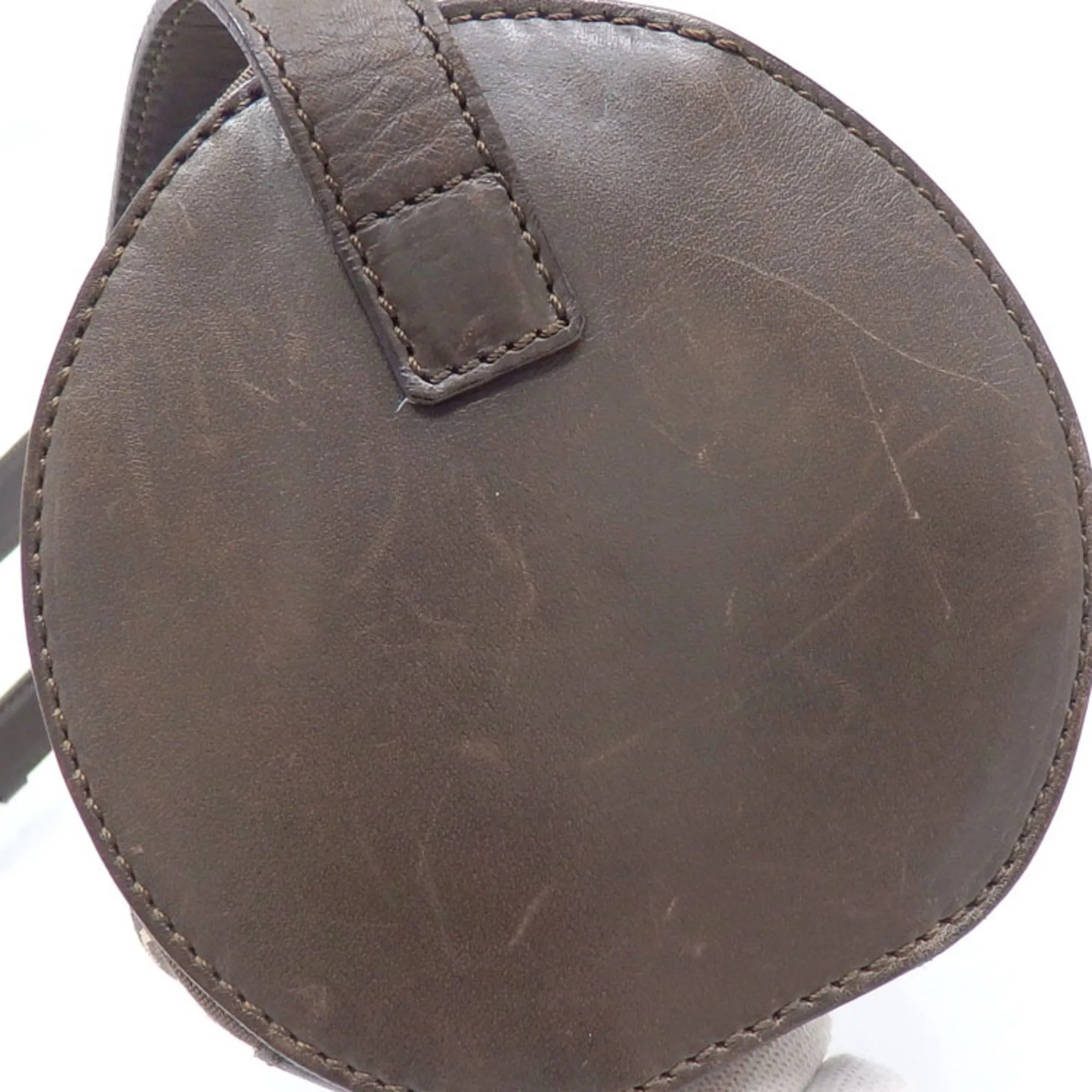 Celine Shoulder Bag C Macadam Women's Brown Canvas Leather