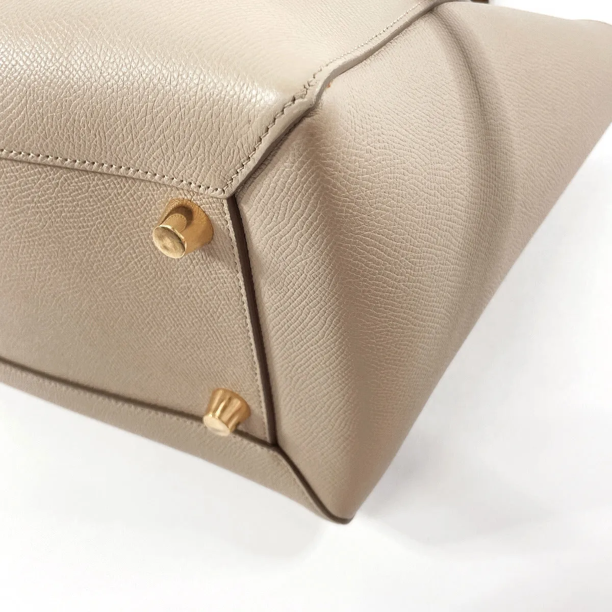 CELINE Shoulder Bag leather beige Belt bag mini Women Used