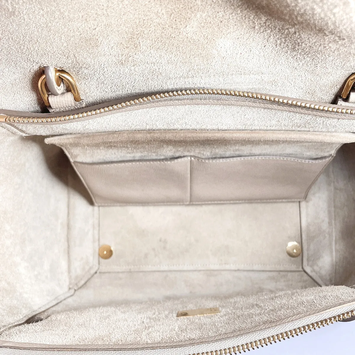 CELINE Shoulder Bag leather beige Belt bag mini Women Used
