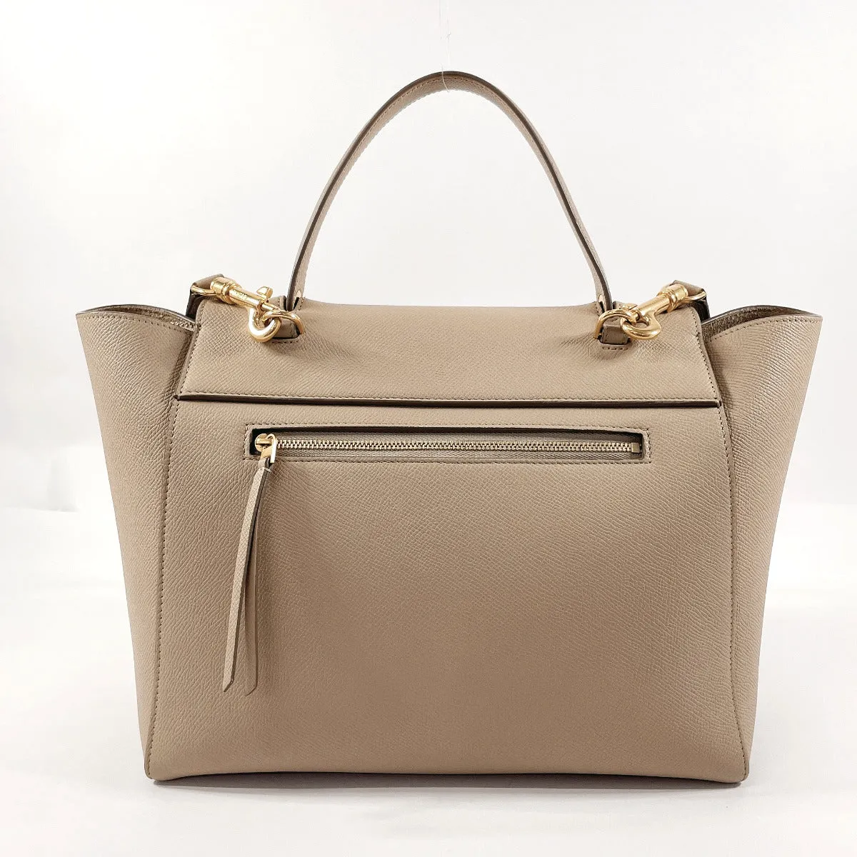 CELINE Shoulder Bag leather beige Belt bag mini Women Used