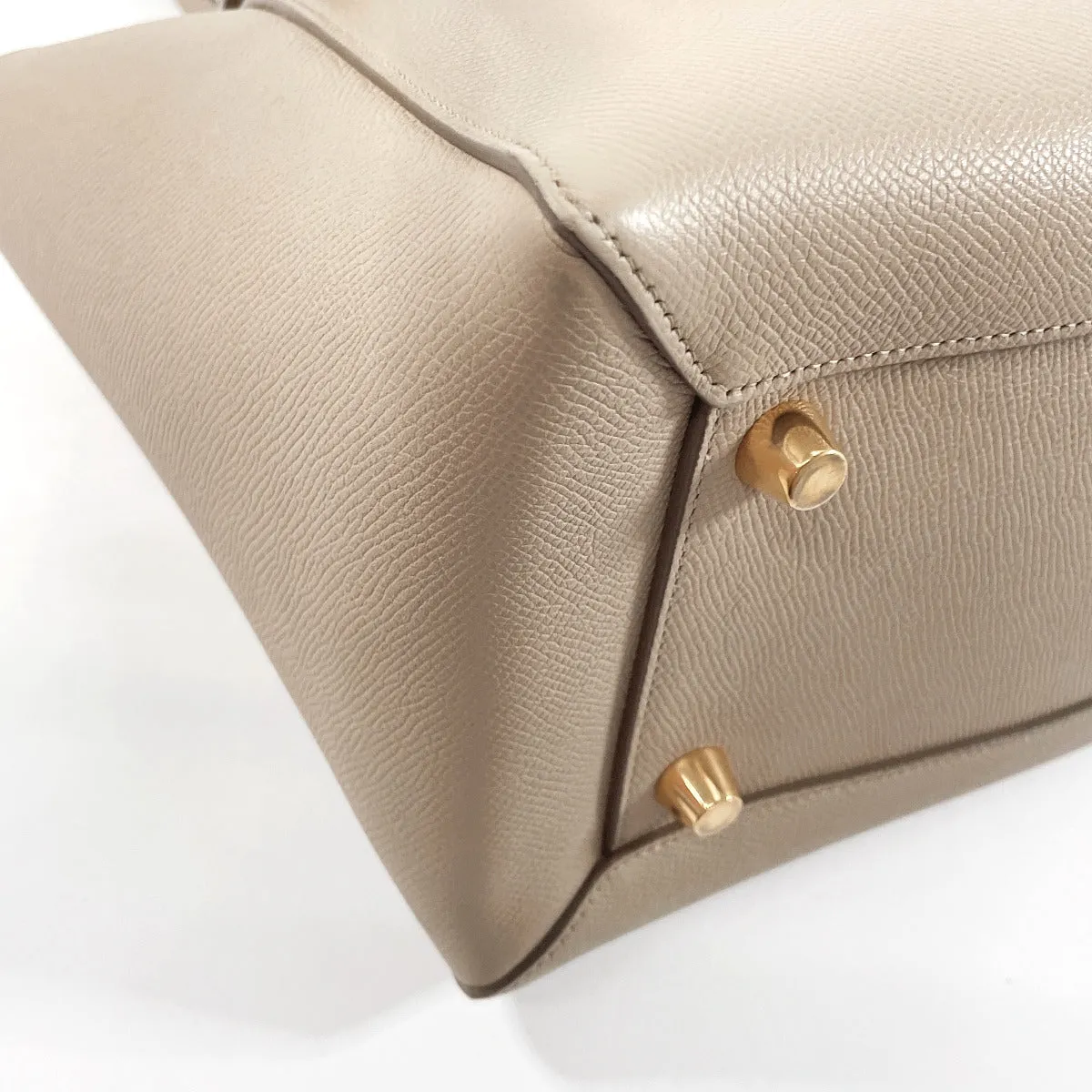 CELINE Shoulder Bag leather beige Belt bag mini Women Used