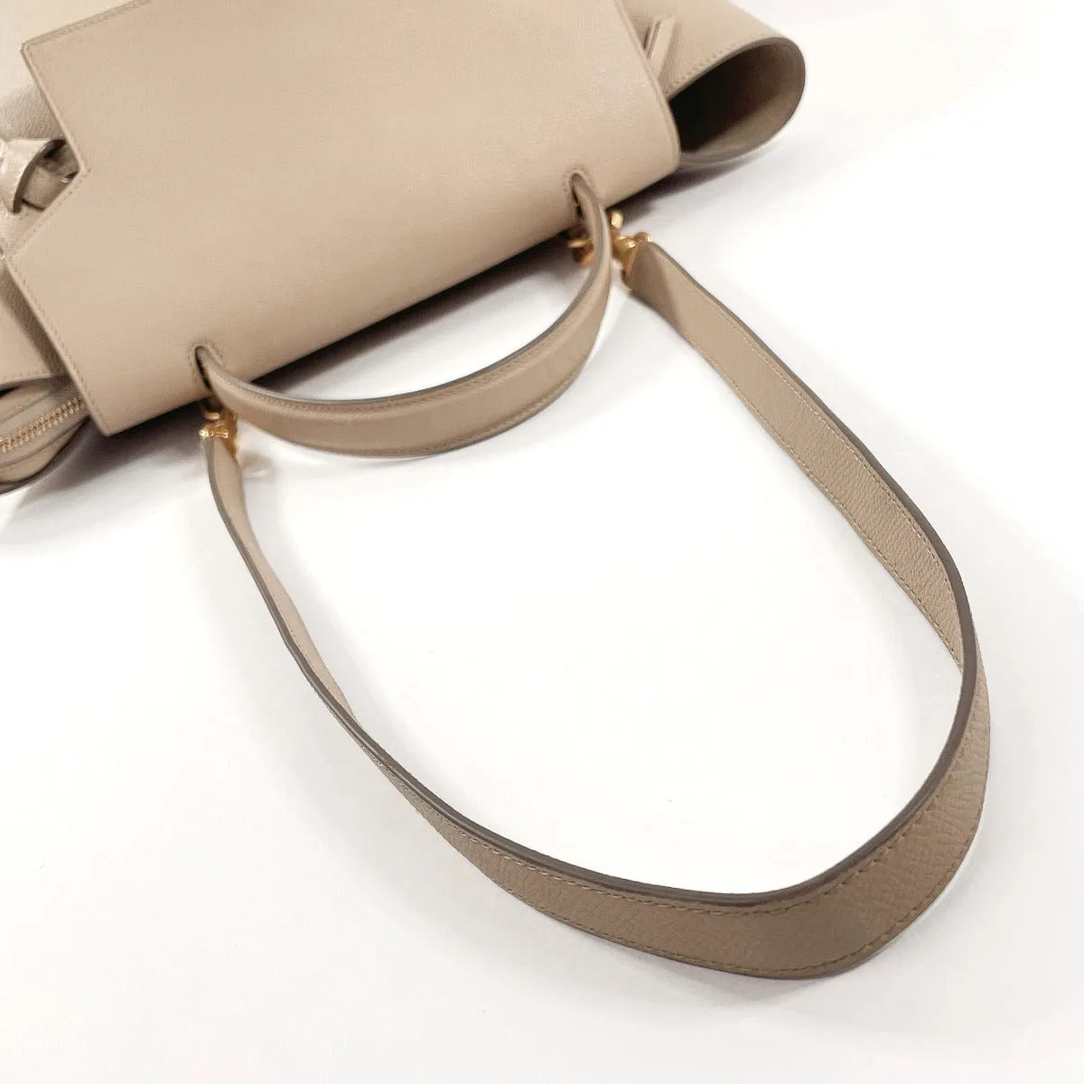 CELINE Shoulder Bag leather beige Belt bag mini Women Used