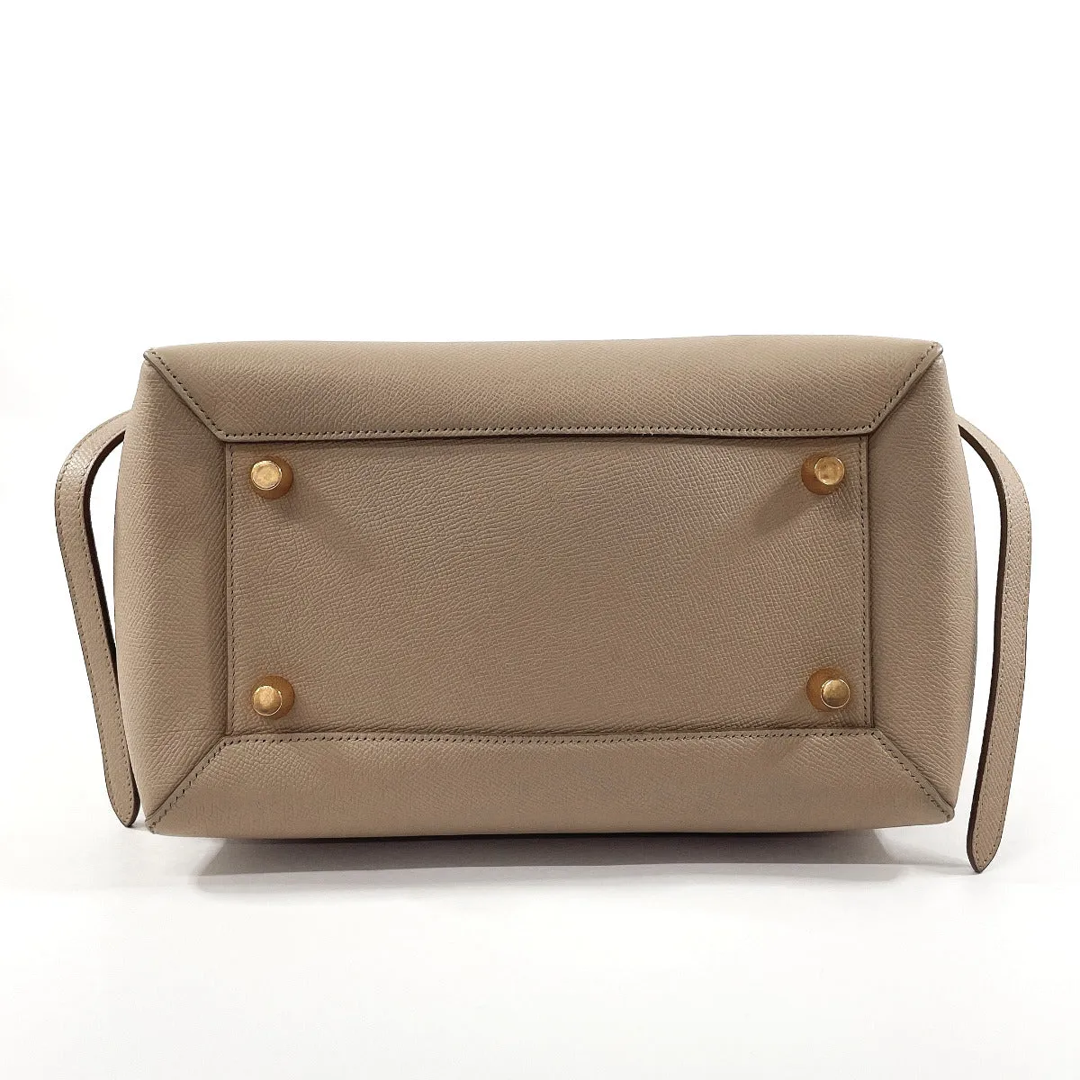 CELINE Shoulder Bag leather beige Belt bag mini Women Used