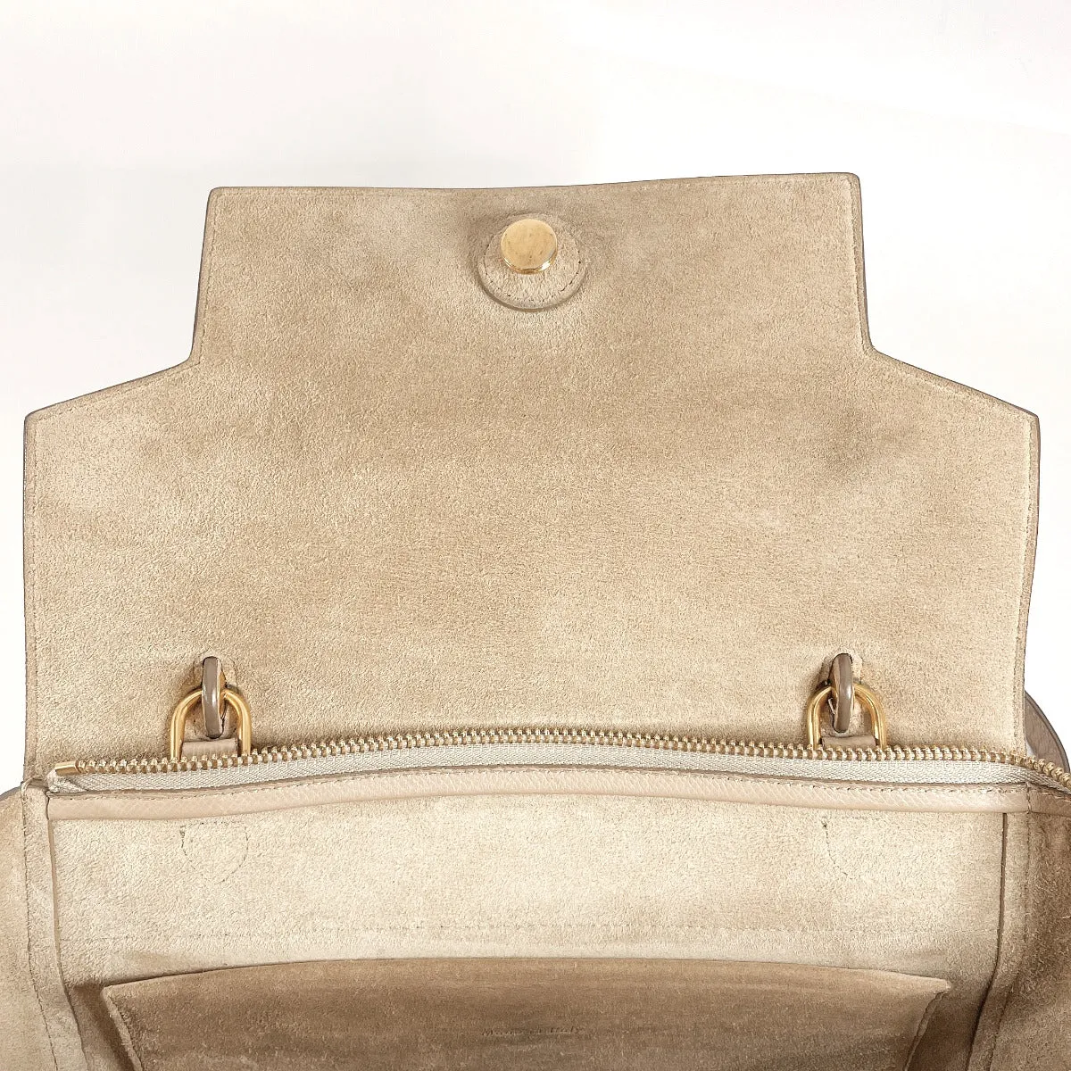 CELINE Shoulder Bag leather beige Belt bag mini Women Used