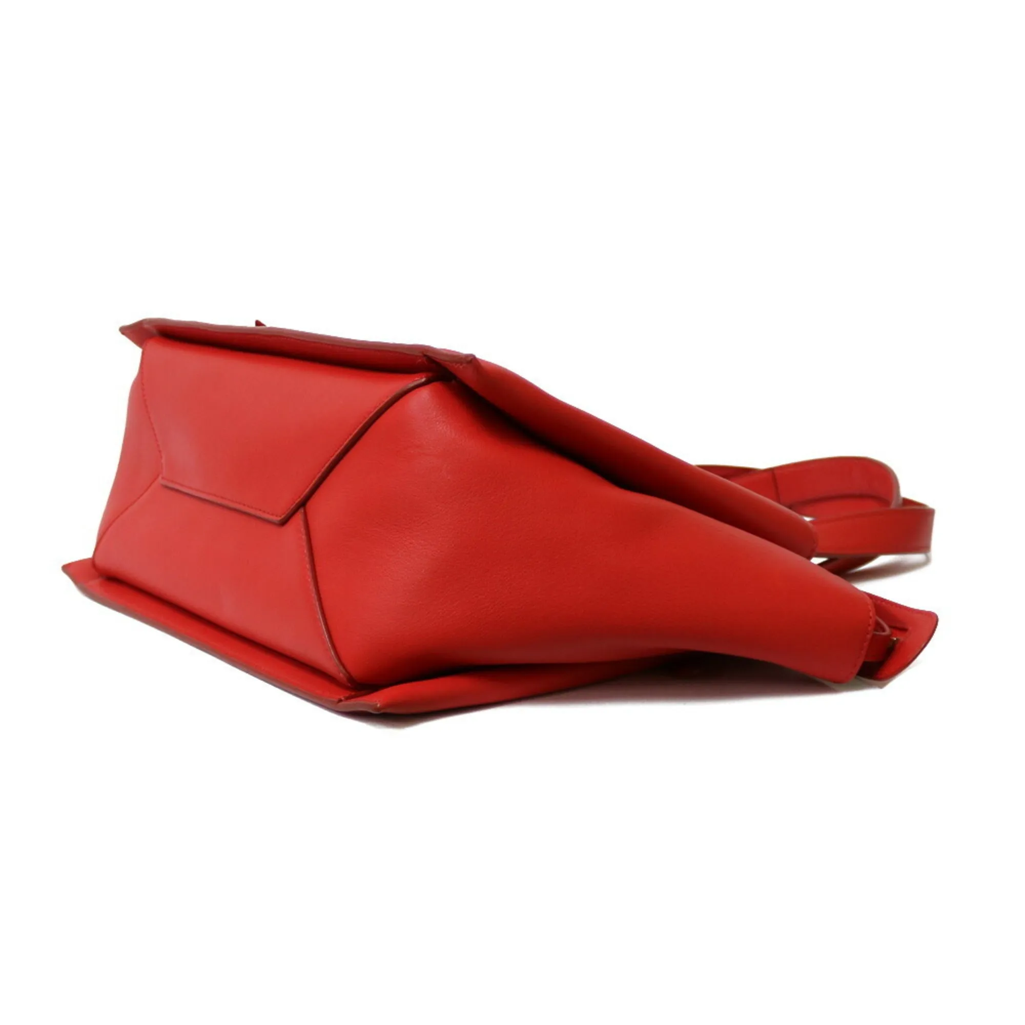 Celine Shoulder Bag Triford Red Women's Leather