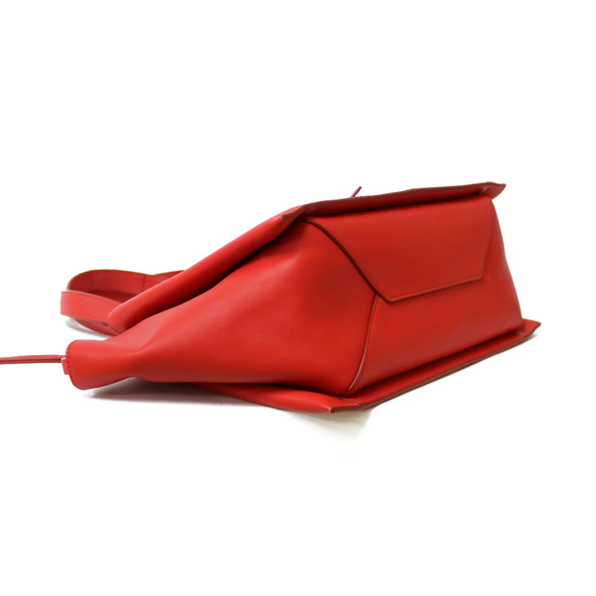 Celine Shoulder Bag Triford Red Women's Leather