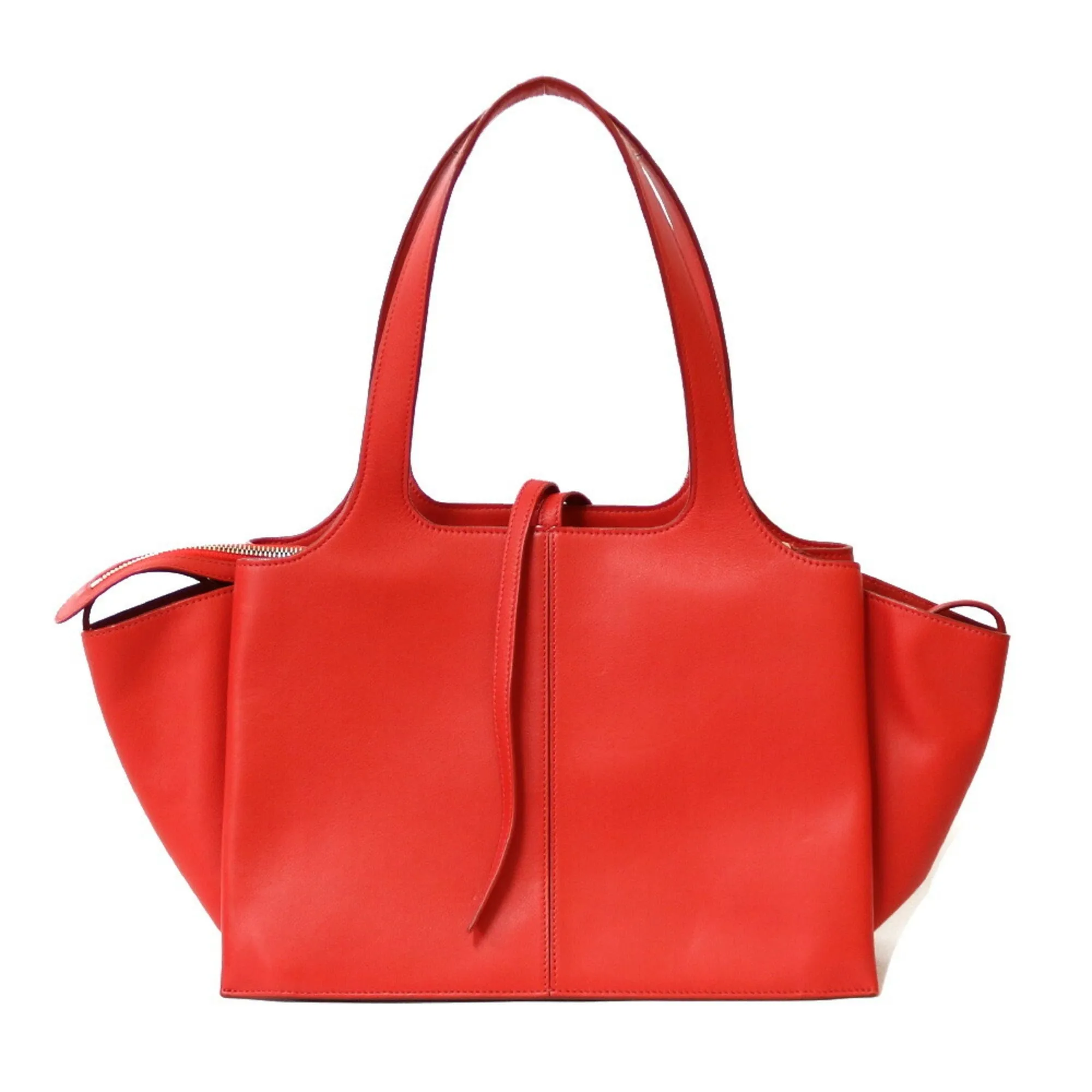 Celine Shoulder Bag Triford Red Women's Leather