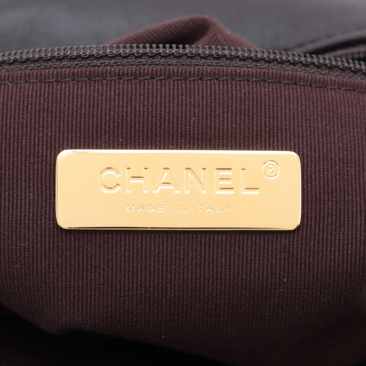 Chanel 19 in Chain Shoulder Bag Brown Gold x Silver Gold IC Chip
