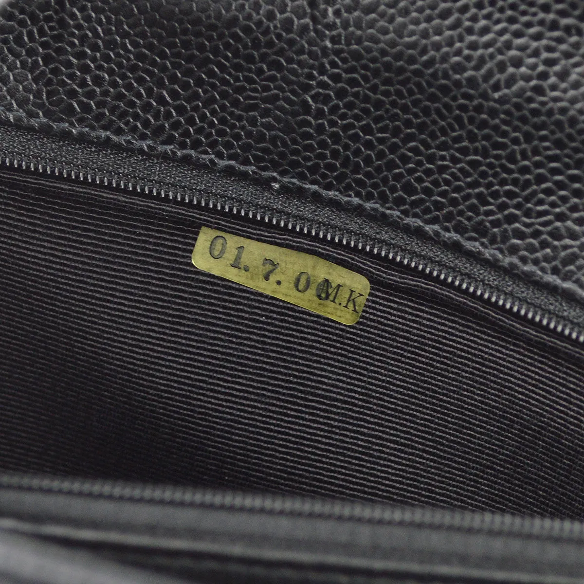 Chanel 2000-2001 Black Caviar Jumbo Classic Flap Shoulder Bag