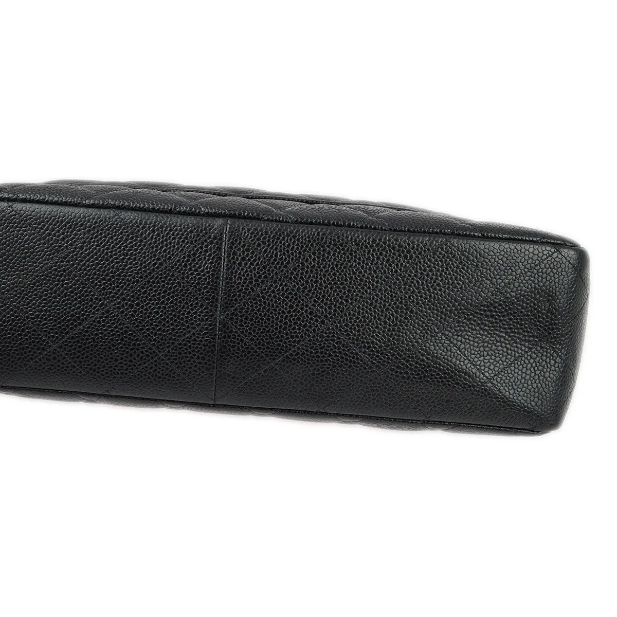 Chanel 2000-2001 Black Caviar Jumbo Classic Flap Shoulder Bag