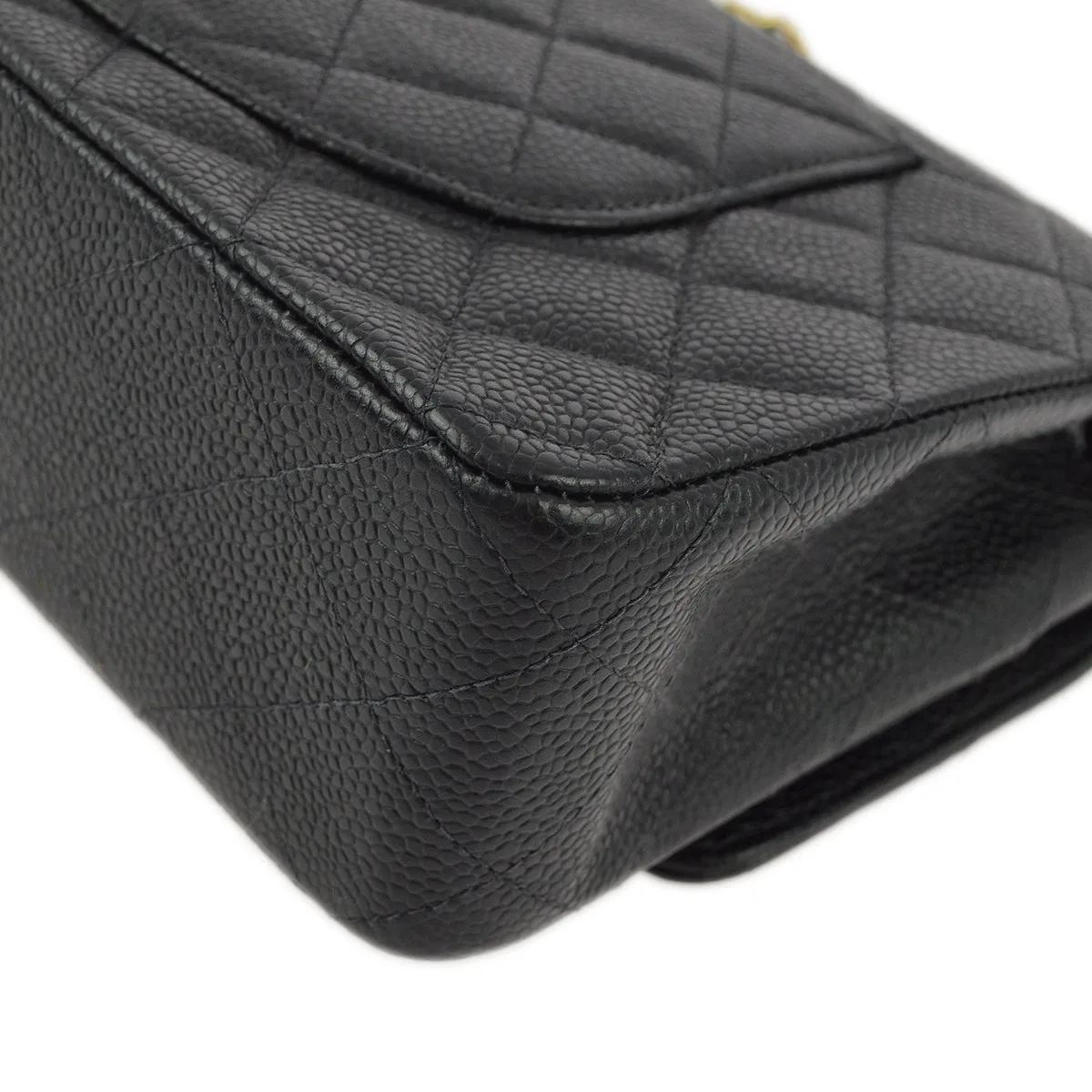 Chanel 2000-2001 Black Caviar Medium Classic Double Flap Shoulder Bag