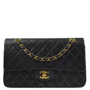 Chanel 2000-2001 Black Lambskin Medium Classic Double Flap Shoulder Bag