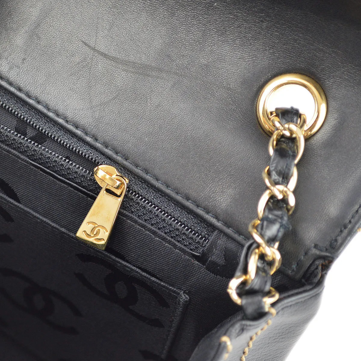 Chanel 2001-2003 Black Calfskin Wild Stitch Choco Bar Single Flap Shoulder Bag