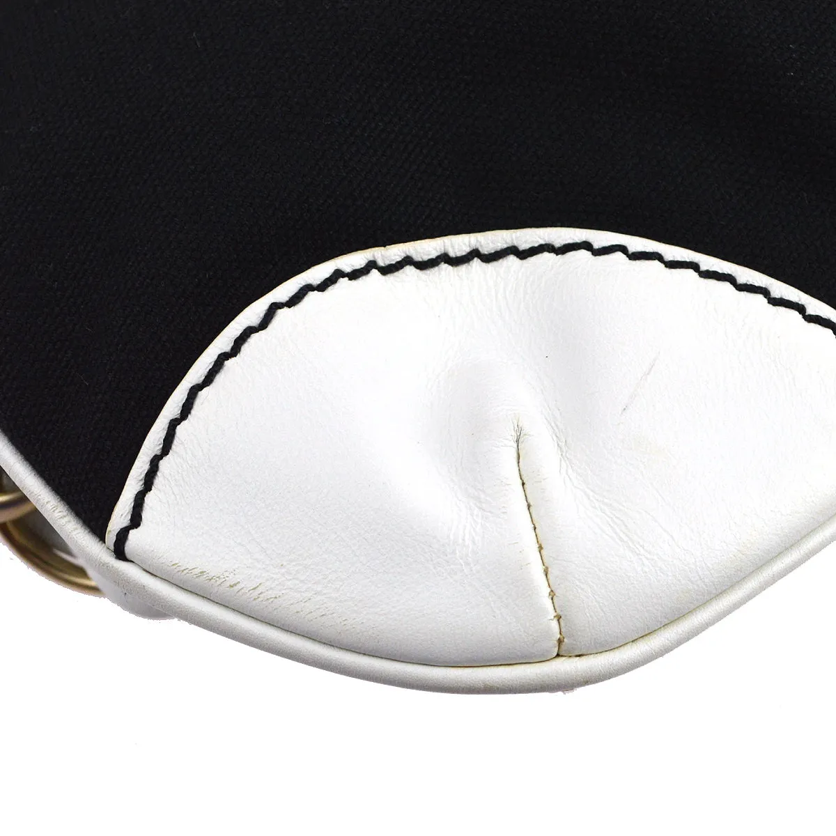 Chanel 2003-2004 Canvas Calfskin Chain Shoulder Bag