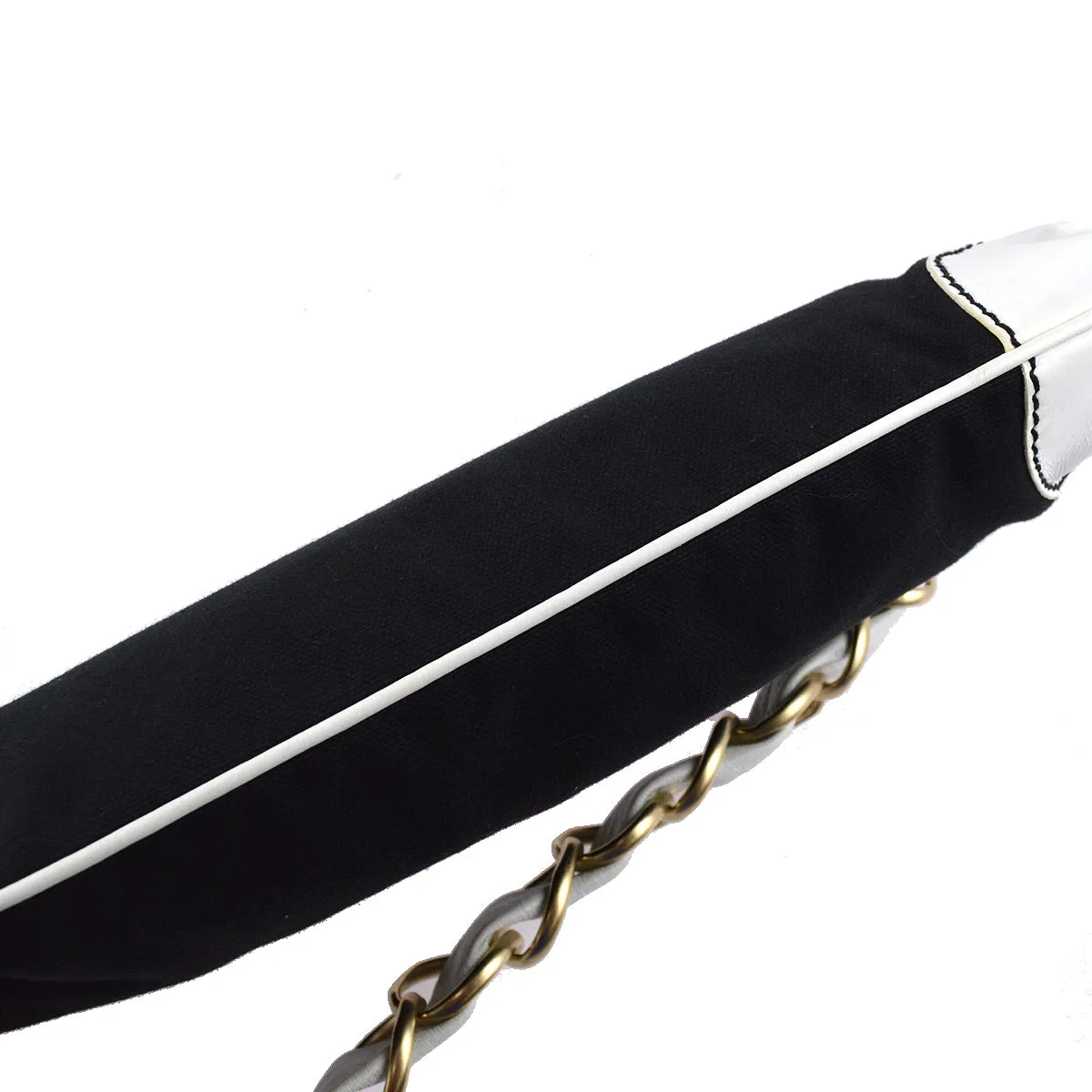 Chanel 2003-2004 Canvas Calfskin Chain Shoulder Bag