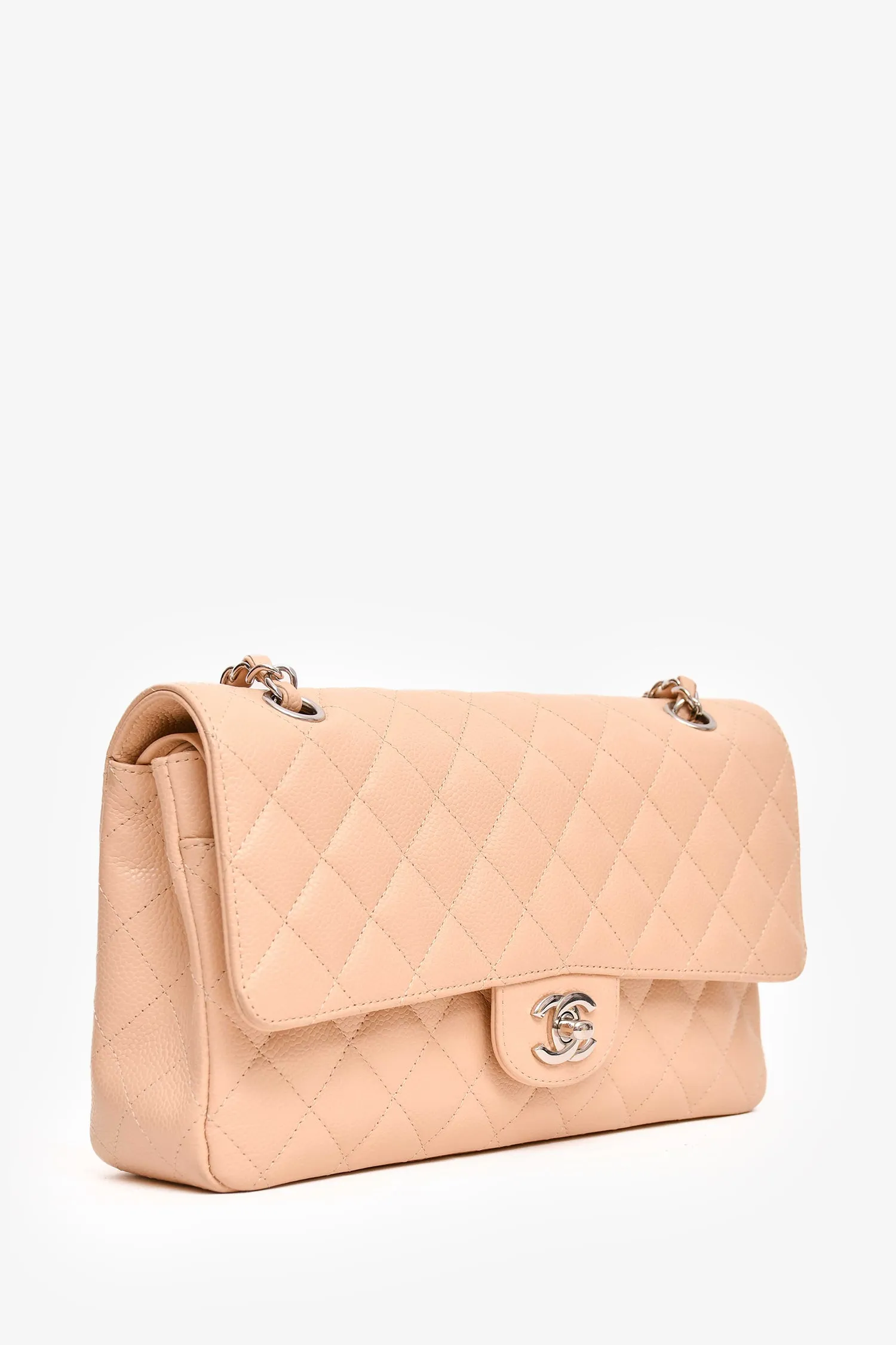 Chanel? 2010/11 Beige Caviar Medium Double Flap Shoulder Bag